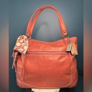 Coach Poppy Glam Tote Pink Glazed Leather 19002 Like New